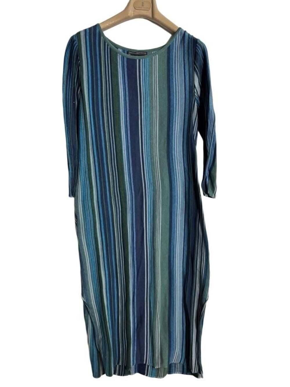 Peruvian Connection Women's Multicolored Striped Knit Long Sleeve Midi Dress